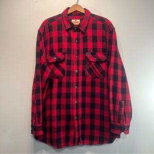 Vintage Woolrich Buffalo Plaid Red Black Long Sleeve Button Up Shirt Men's L